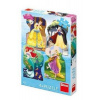 Puzzle Disney princezny 4x54 dílků 13x19cm v krabici 19x27x4cm