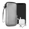 kwmobile Universal telefon Pouch Size XL - 6.7/6.8 - Neoprene smartphone Pouch with Zip - Water-Repellent Mobile Pouzdro na telefon - Sleeve in Metalický šedá