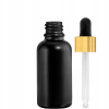 Fľaša 100ml čierna matná s pipetou zlatá/čierna