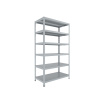 Skrutkovaný regál Biedrax 75 x 130 x 300 cm, svetlošedý, 6 políc, nosnosť 150 kg na policu