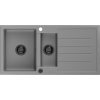 Mexen Andres granitový 1,5-komorový drez s odkvapkávačom 1000 x 500 mm, Šedá, Sifón Čierna - 6515101510-71-B