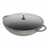 Staub Wok so sklenenou pokrievkou 37 cm, grafitovo sivá, 1313918