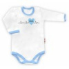Baby Nellys Body dlhý rukáv vel. 86, Máma v srdíčku - biele/modrý lem
