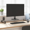 Stojan na monitor čierny 100x35x8 cm tvrdené sklo a kov-ForU-374230