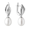 Gaura Pearls Stříbrné náušnice s bílou řiční perlou Juliana, stříbro 925/1000 SK20465EL/W Bílá