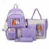 Multi -Chamber School Backpack K&M Black, odtiene hnedej a béžovej, viacsekej 35 l (Školský batoh set ceruzky Case Bag 4in1 (D053))