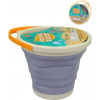 Skladací plážový plastový vedierok na piesok multifunkčný