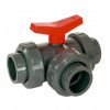 PVC guľový trojcestný ventil – 20 mm, L-prietok