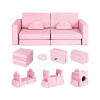 Dvojlôžková modulárna ružová pohovka pre deti, Multi__TMSRT-15 PINK