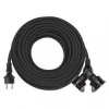 EMOS Venkovní prodlužovací kabel 20m / 2 zásuvky / černý / guma / 230 V / 1,5mm2 P0603