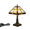 Square warm stolná lampa tiffany 112