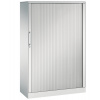Kancelárska skriňa Asisto, zalamovacie dvere, 1000 x 435 x 1621 mm, sivá