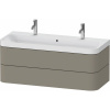 DURAVIT Happy D.2 Plus c-shaped závesná skrinka s nábytkovým umývadlom s dvomi otvormi, 2 zásuvky, 1175 x 490 x 480 mm, kameňovo šedá matná lakovaná, HP4379O92920000