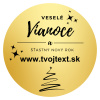Zlaté vianočné nálepky pre nezabudnuteľný dojem ELIART Veľkosť: Ø5cm - 15 ks, Verzia: Slovenská