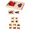 Drevená geometrická mozaika Viga Toys Puzzle kocky puzzle 148 el