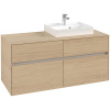 VILLEROY & BOCH Collaro závesná skrinka pod umývadlo na dosku (umývadlo vpravo), 4 zásuvky, 1200 x 500 x 548 mm, Nordic Oak, C07200VJ