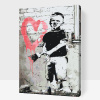 Vymalujsisam.sk Maľovanie podľa čísiel - Banksy - Chlapec Veľkosť: 40x60cm, Rám: Na plastovej doske