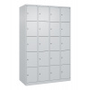 Skriňa uzamykateľná C+P Cabo-Plus, 4 oddelenia po 5 políc, 1200x500x1850 mm, sivá