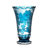 Bohémia Crystal Ručne brúsená váza Peony Azur 305mm