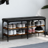 zahrada-XL Lavička na topánky dymový dub 102x32x47 cm kompozitné drevo 835164