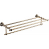 Sapho DIAMOND polička na uteráky s hrazdou 600mm, bronz 1318-14
