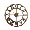Nástenné hodiny zlatohnedé kovové loft retro 60cm