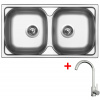 Nerezový set dřezu a baterie OKIO 780 DUO + ARCO celonerezová