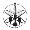 Závesná lampa, čierna, sférická, 3 žiarovky E27