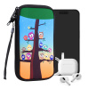 kwmobile Neoprene Sleeve for smartphone Size XL - 6.7/6.8 - Shock Absorbing Pouch kryt - Ochranný telefon Bag - owls tree Multicolor / modrá / hnědá