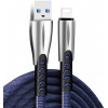 ColorWay kábel USB Apple Lightning (zink alloy) 2.4A 1m, modrý CW-CBUL010-BL