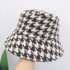 Retro klasický rybársky klobúk s potlačou houndstooth (Retro klasický rybársky klobúk s potlačou houndstooth)