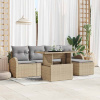 zahrada-XL Súprava záhradných pohoviek s vankúšom 6 pcs Béžová Poly ratan 3357363