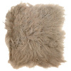 Mars & More Kožený béžový podsedák dlhý chlp Curly beige - 40 * 40 * 2cm - Mars & More