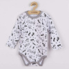 Dojčenské bavlnené body s dlhým rukávom New Baby Music biela