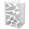 Mexen Kioto L, sprchová zástena Walk-In 100 x 200 cm, 8mm číre sklo biely vzor, zlatý lesklý profil,800-100-103-50-97