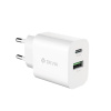 Nabíjací adaptér Smart USB-C + USB-A, PD 20W, biela, Devia