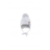 Little Angel Čiapka pletená zaväzovacia brmbolce a gombíky Outlast ® - sv.šedá melír Veľ. 2 (39-41cm)