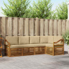 Rohová sofa sada 5 pcs Přirozená a Béžová Masivní akátové dřevo 3374828