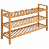 Botník se 3 policemi 100 x 27 x 60 cm masivní dubové dřevo Hnědá 244209