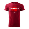 Sablio Tričko s potlačou Tokyo Sunrise - červené 4XL