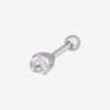 Oceľový Wildcat Earbarbell Solitaire Crystal s kamienkom
