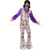 Kostým - 60s GROOVY HIPPIE - zvonové nohavice vesta košeľa, pánsky - XL
