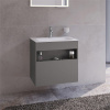 KEUCO Stageline závesná skrinka pod umývadlo, 1 zásuvka + 1 priehradka, 650 x 490 x 625 mm, inox matný, 32852290000