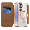Techsuit - SmartMag Book puzdro na Samsung Galaxy S25 - hnedé KF2352052