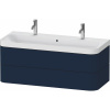 DURAVIT Happy D.2 Plus c-shaped závesná skrinka s nábytkovým umývadlom s dvomi otvormi, 2 zásuvky, 1175 x 490 x 480 mm, nočná modrá matná lakovaná, HP4379O98980000