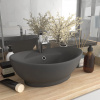 vidaXL Luxusné umývadlo, prepad, matné tmavosivé 58,5x39 cm, keramika - Sivá - 63143-18021