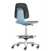 Stolička Bimos Smart, pre laboratóriá a výrobu, sedalo komfort PU polstrovanie max. 810 mm, modrá