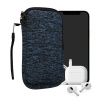 kwmobile Universal telefon Pouch Size XL - 6.7/6.8 - Neoprene smartphone Pouch with Zip - Water-Repellent Mobile Pouzdro na telefon - Sleeve in hluboký oceán / černá