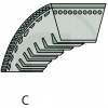 Klinový remeň kosačky - Typ C 3/8 