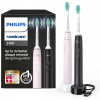 2x Philips Sonicare 3100 sonická zubná kefka C1 čierna a ružová HX3675/15